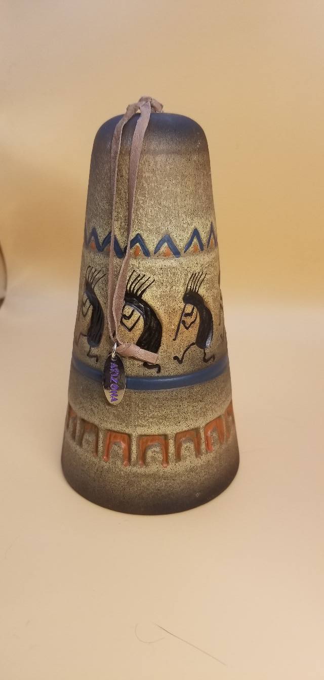 Arizona Brand Vintage Native American Kokopelli Pottery Bell Decor Southwestern