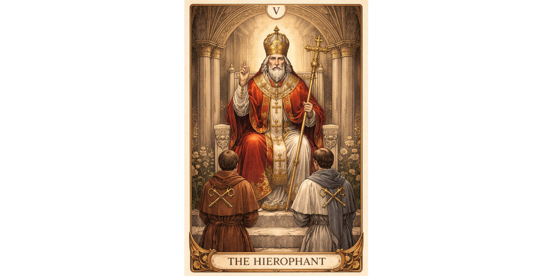 The Hierophant Major Arcana tarot card artwork