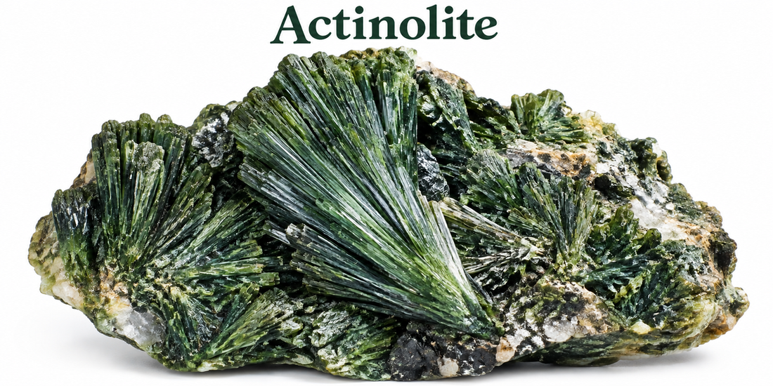 Actinolite mineral crystal specimen — Roosters Peacock crystal guide