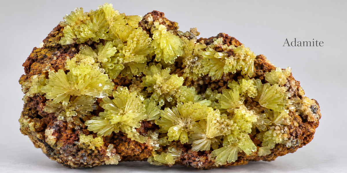 Adamite mineral crystal specimen — Roosters Peacock crystal guide
