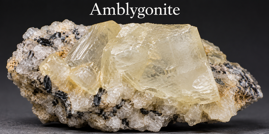 Amblygonite mineral specimen — Roosters Peacock crystal guide