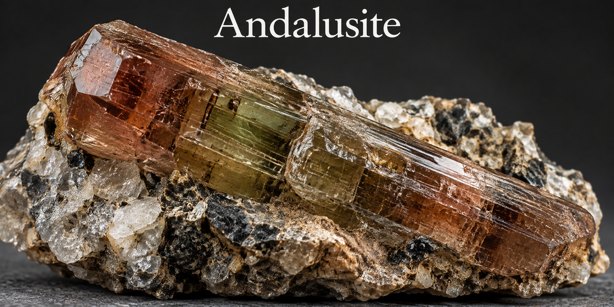 Andalusite mineral specimen — Roosters Peacock crystal guide