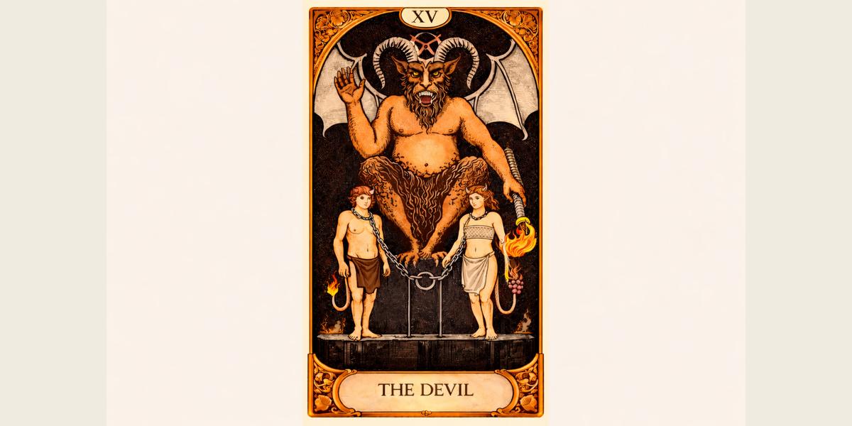 The Devil Major Arcana tarot card artwork