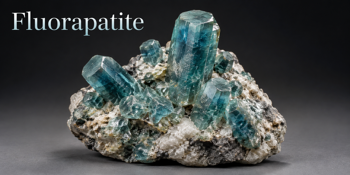 Fluorapatite crystal specimen — Roosters Peacock crystal guide
