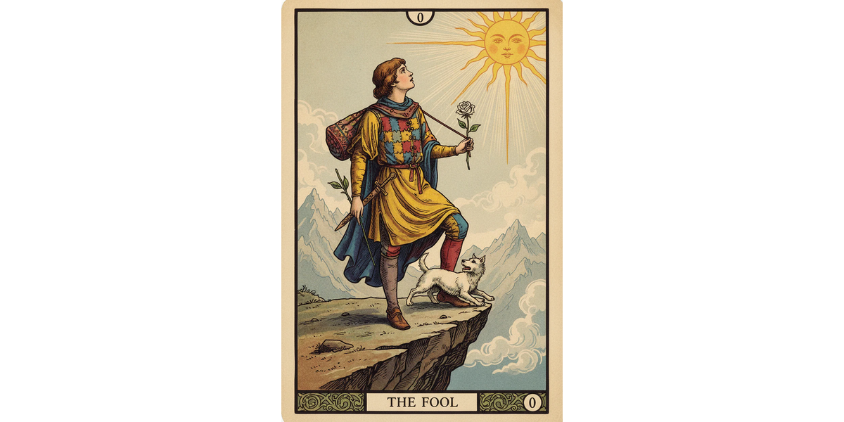 The Fool Major Arcana tarot card artwork
