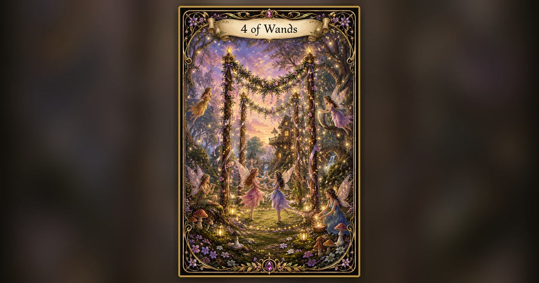 Four of Wands tarot card — full artwork