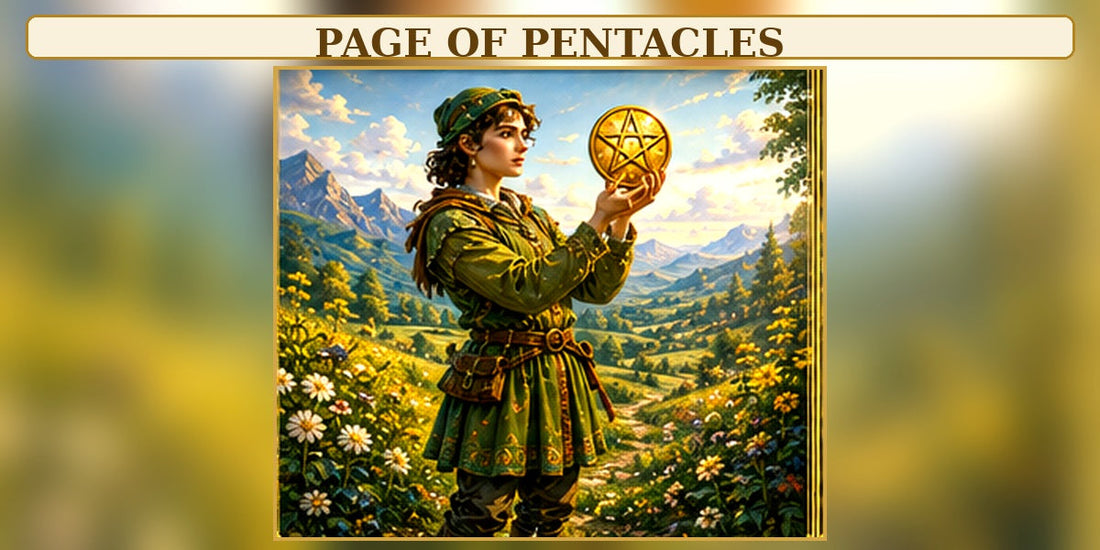 Page of Pentacles illustrated tarot artwork