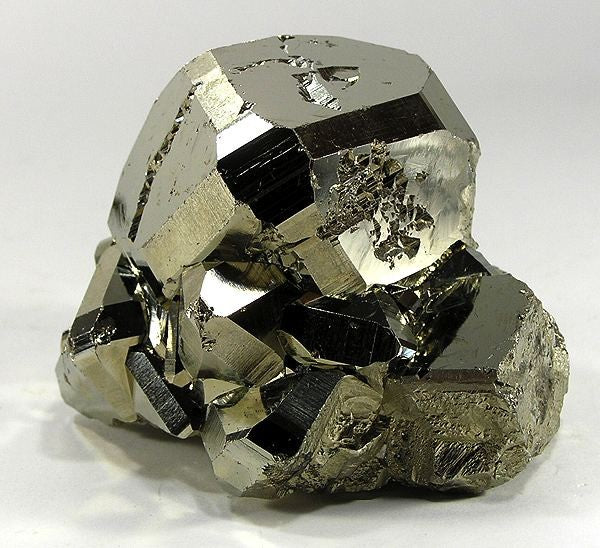Natural pyrite crystal specimen from Huanzala Mine, Peru; Rob Lavinsky, CC BY-SA 3.0 — Roosters Peacock crystal guide