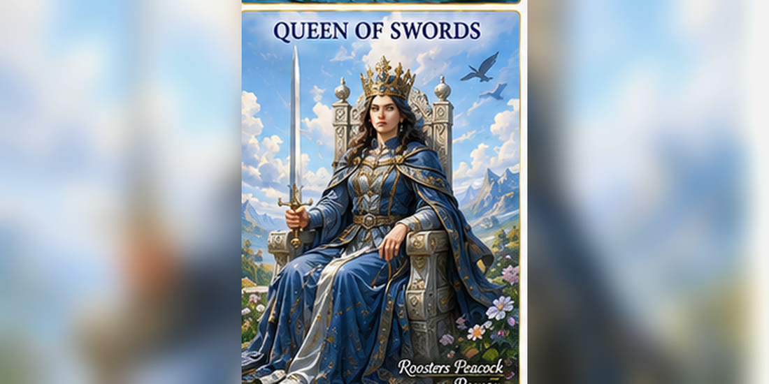 Queen of Swords tarot card artwork