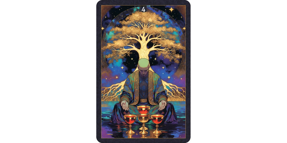 Four of Cups tarot card artwork