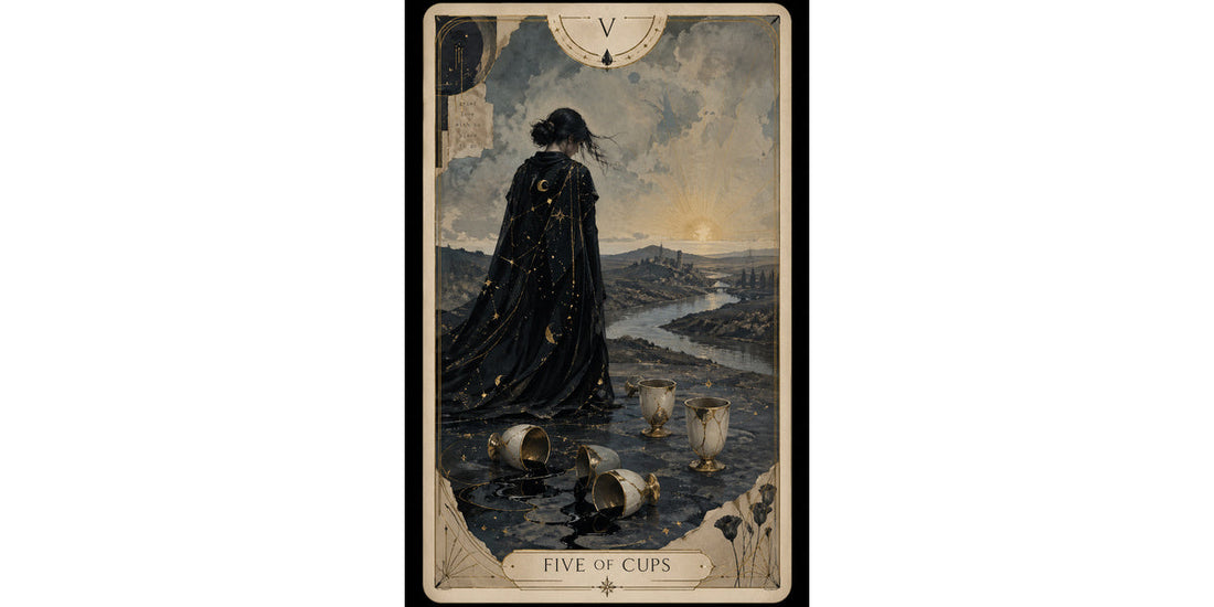 Five of Cups tarot card artwork