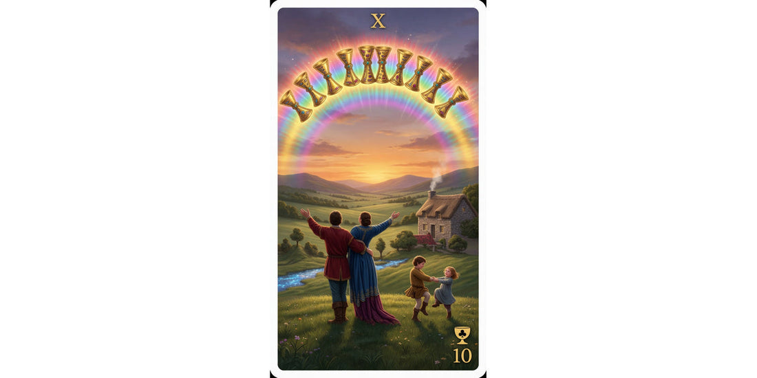 Ten of Cups tarot card artwork
