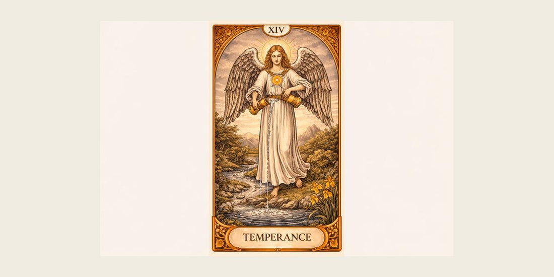 Temperance Major Arcana tarot card artwork