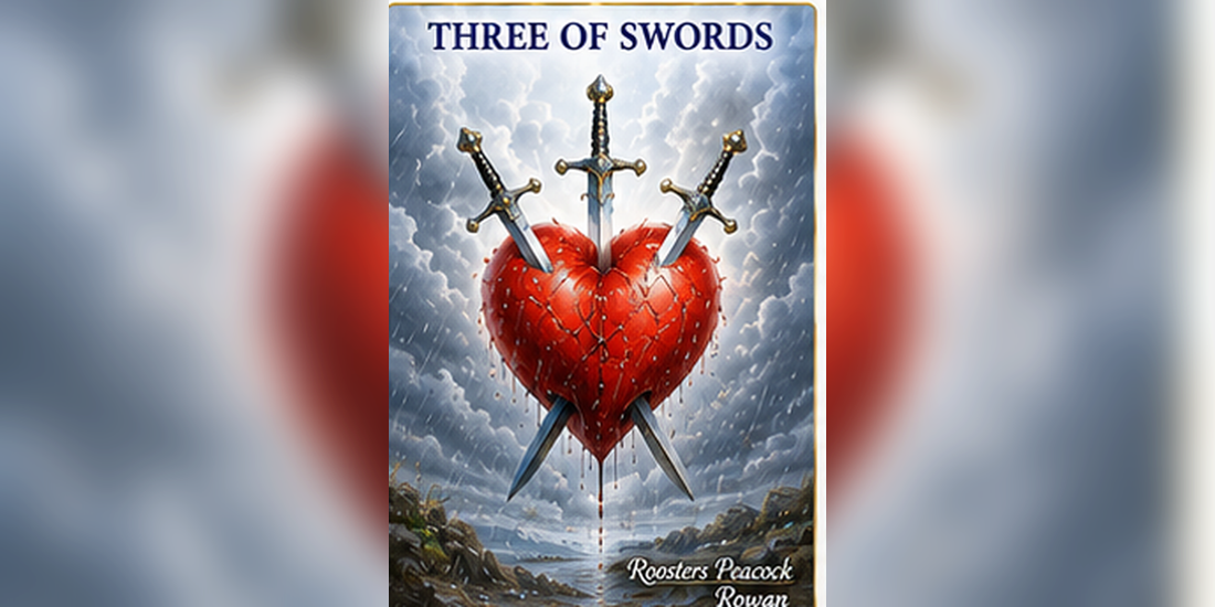 Three of Swords tarot card artwork