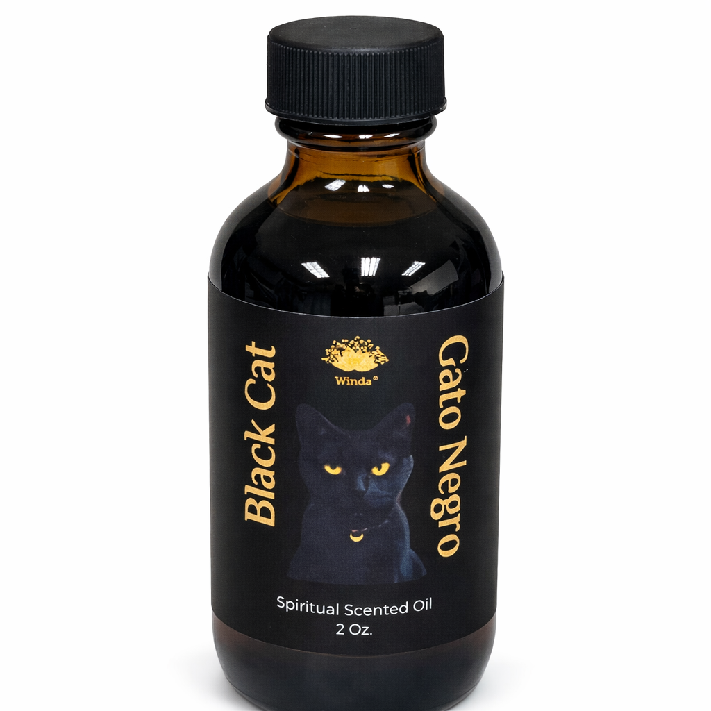 Black Cat | Gato Negro Spiritual Scented Oil | 2 oz. | Luck, Protection & Folk Magic