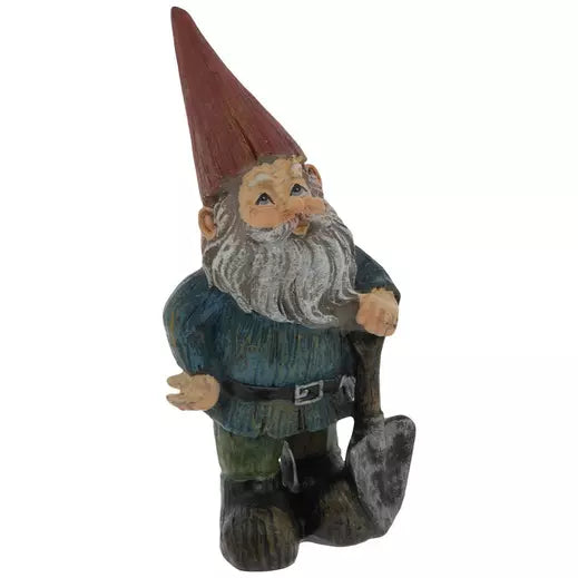 Red Hat Gnome With Shovel | Enchanted Garden Figurine
