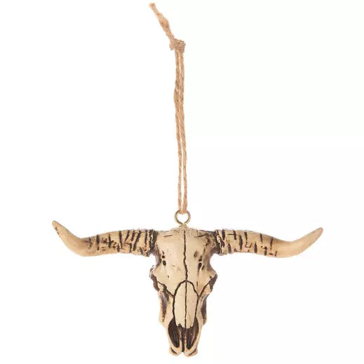 Cow Skull Ornament | Rustic Boho Home Decor | Western & Spiritual Wall Accent
