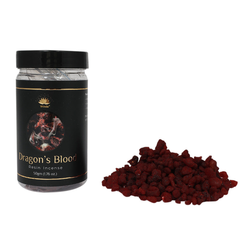 Vrinda Premium Resin Incense – Frankincense, Myrrh, Frankincense & Myrrh, Dragon's Blood | 100% Natural | 50gm