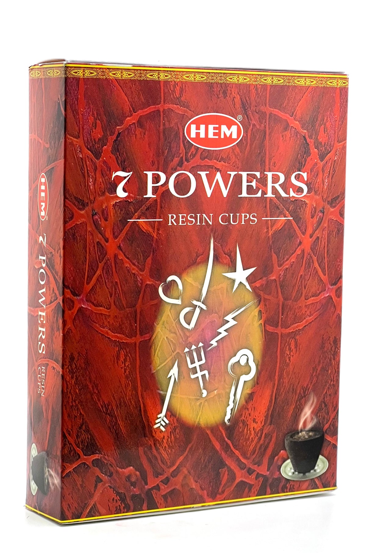 HEM 7 Powers Natural Resin Incense Cups | Pack of 12 | No Charcoal Needed | Spiritual Cleansing