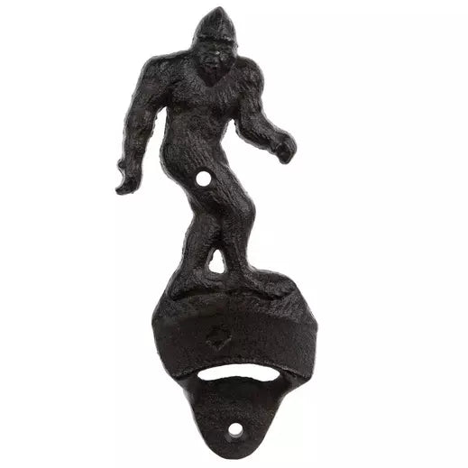 Sasquatch Cast Iron Wall Bottle Opener | Bigfoot Bar Decor | Man Cave Kitchen Accent