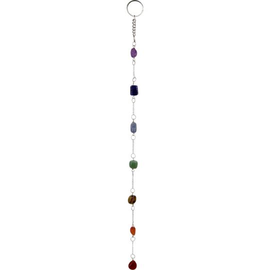 Chakra Wall Hanging String with Tumbled Gemstones | 10.5" | 7 Genuine Chakra Stones