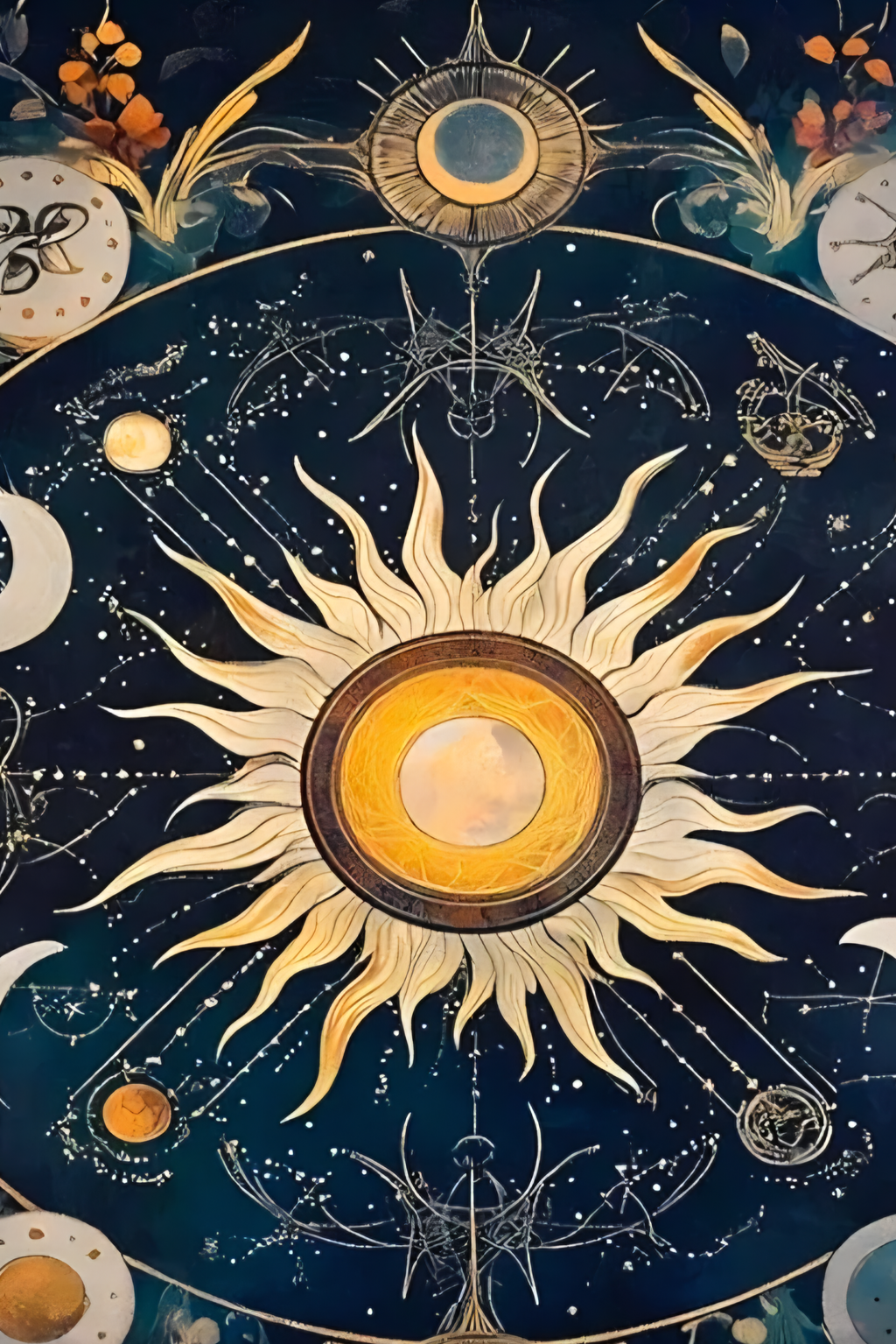 Sun Bohemian Mandala Tapestry Wall Hanging - Hippie Indian Style Boho Decor (59 x 51 Inch)