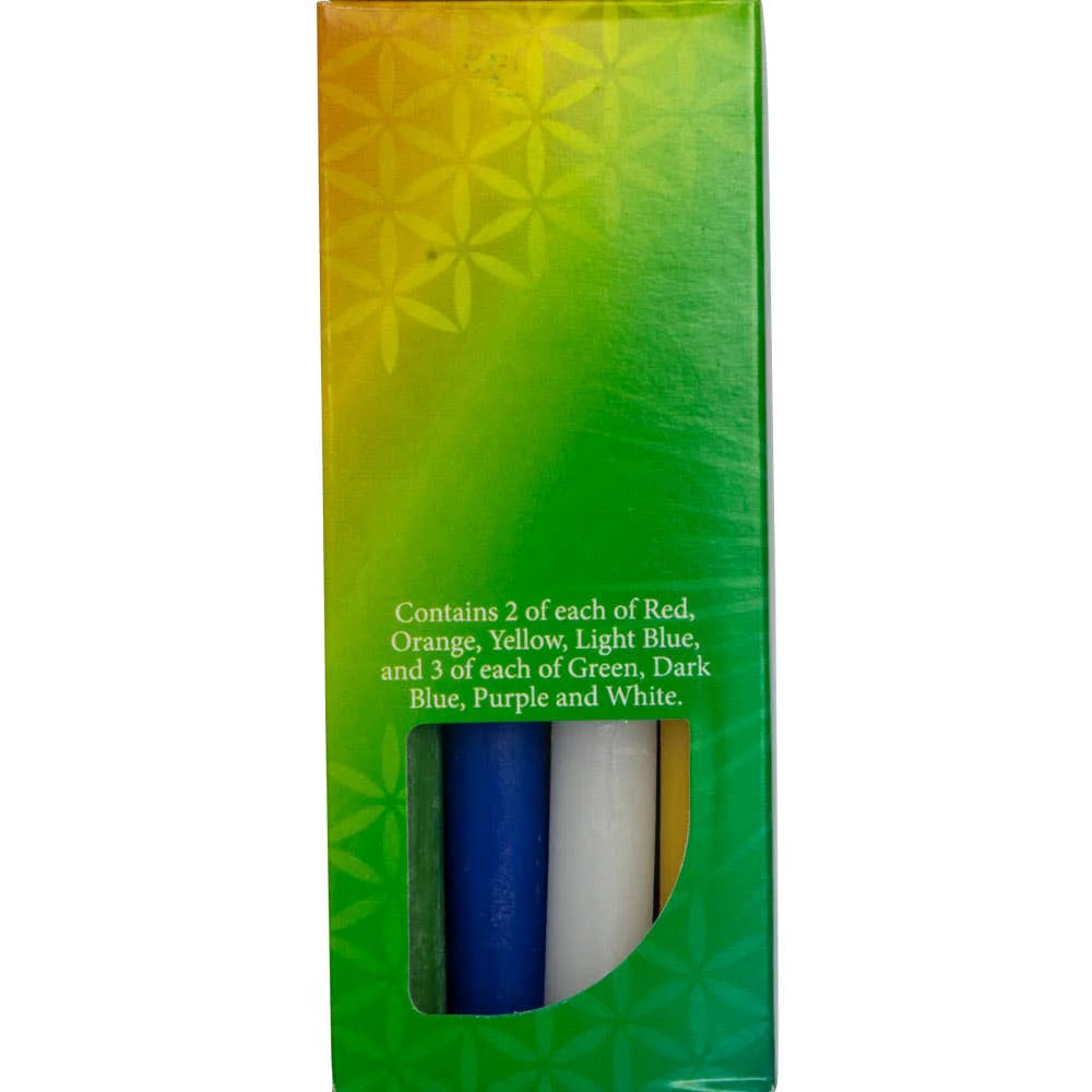 Harmonia 7 Chakra Mini Ritual Candles – Pack of 20 | Root to Crown Spell Candles for Meditation, Energy Healing & Altar Work