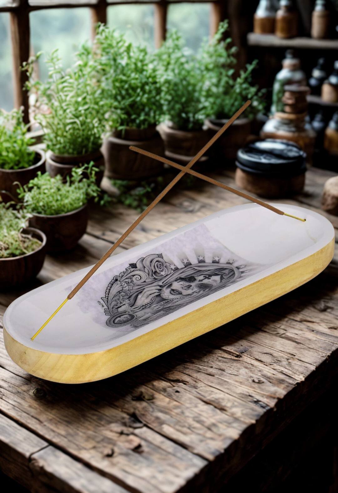 Sacred Smoke – Handcrafted  Boho Incense Holder with Rustic Charm.