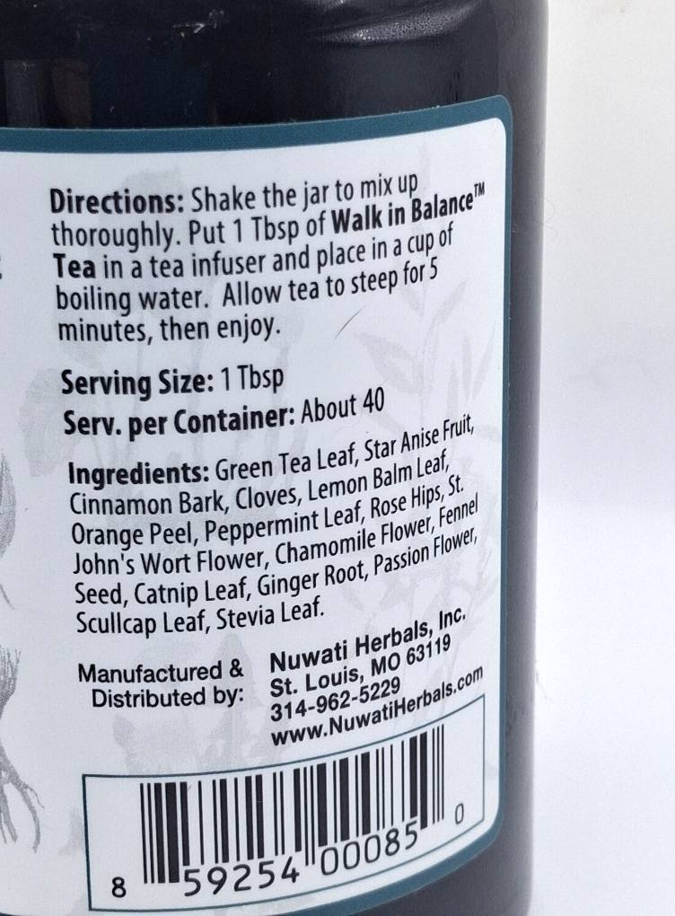 Nuwati Herbals 4 oz "Walk in Balance" Tea Comforting Support for Tension and Digestion