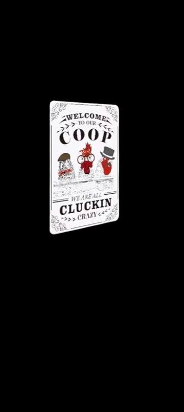 Chicken Coop Metal Tin Sign 8x12 Inch - "Welcome to Our Coop We Are All Cluckin' Crazy" Vintage Farmhouse Wall Plaque for Kitchen, Garden, or Home Decor