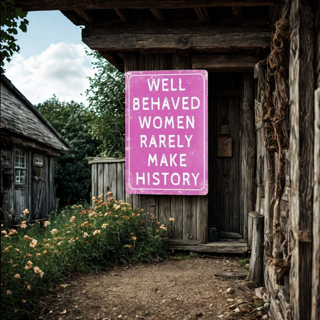 Well Behaved Women Rarely Make History Metal Tin Sign