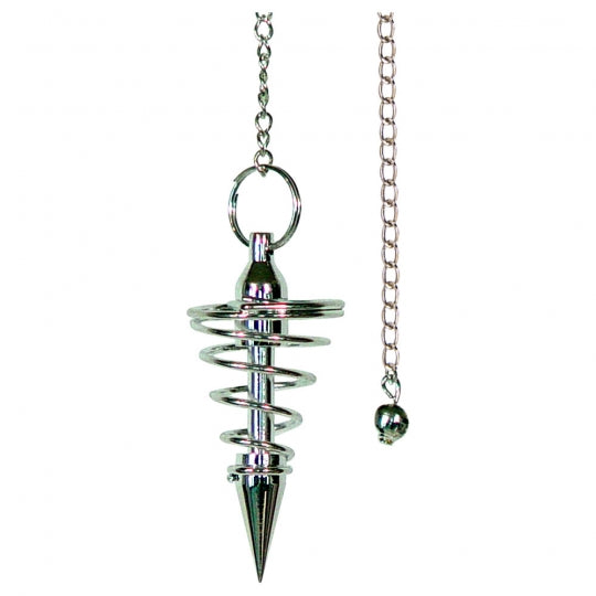 Metal Spiral Cage Pendulum Oracle – Divination, Dowsing & Energy Healing Tool | Chakra Balancing & Intuition Guide