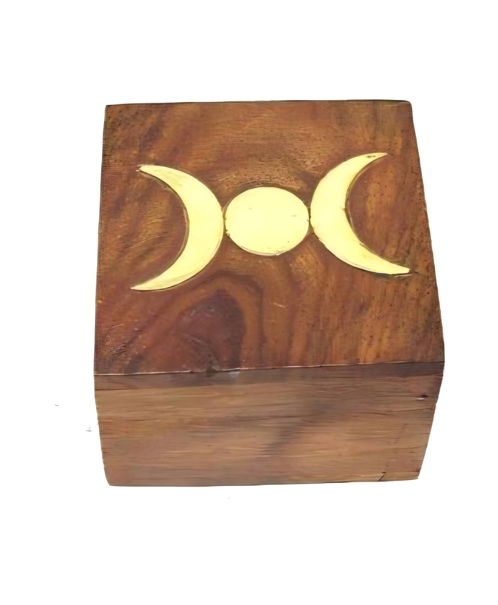 Roosters Peacock Brass Inlaid Wooden Storage Box - Choose Your Design (2.5 x 2 x 3 Inch)