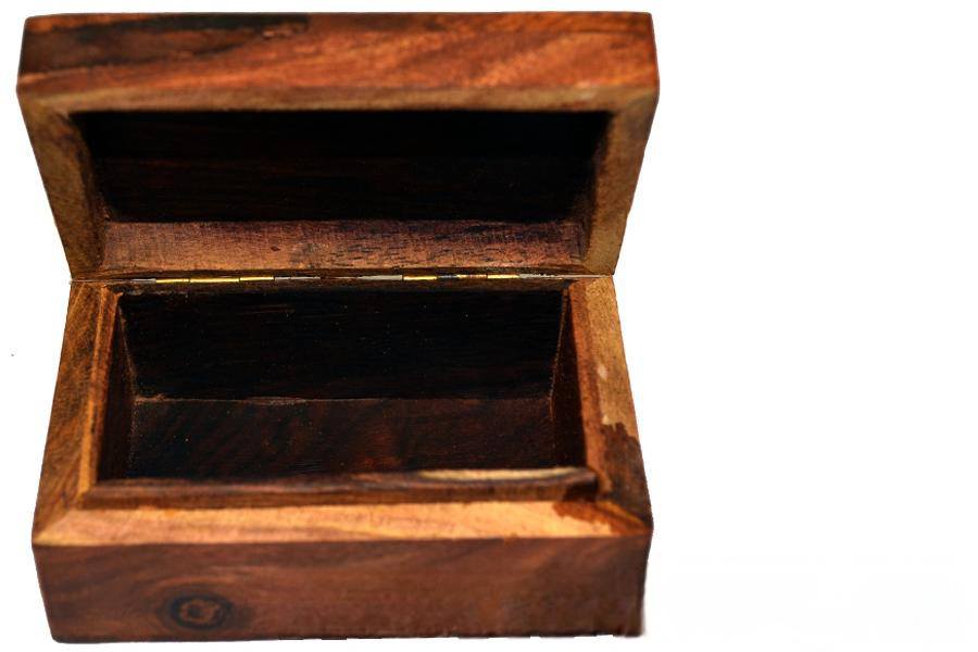 Pentagram Inlaid Wooden Storage Box 4" - Altar Keepsake & Ritual Tool Organizer
