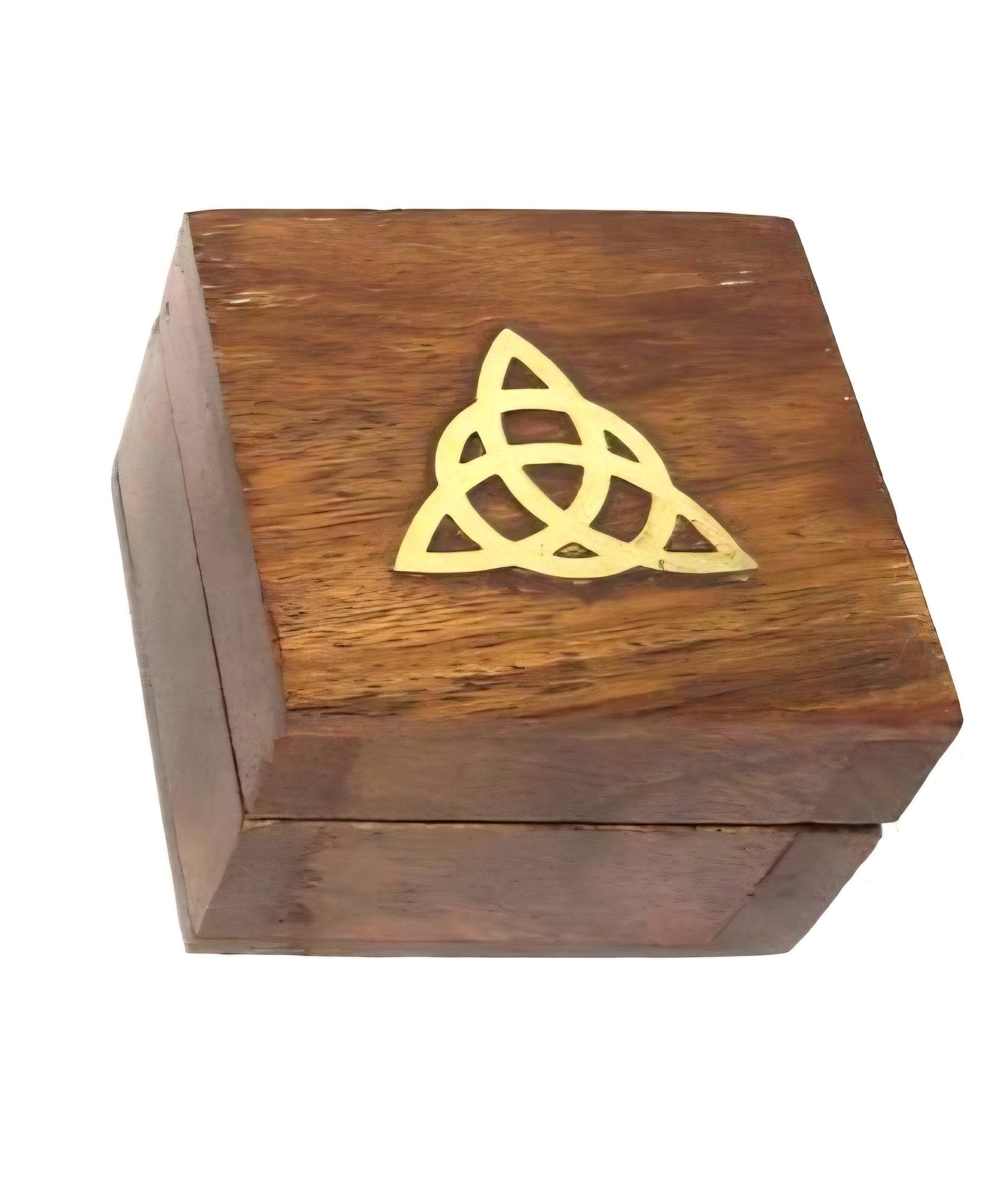 Roosters Peacock Brass Inlaid Wooden Storage Box - Choose Your Design (2.5 x 2 x 3 Inch)