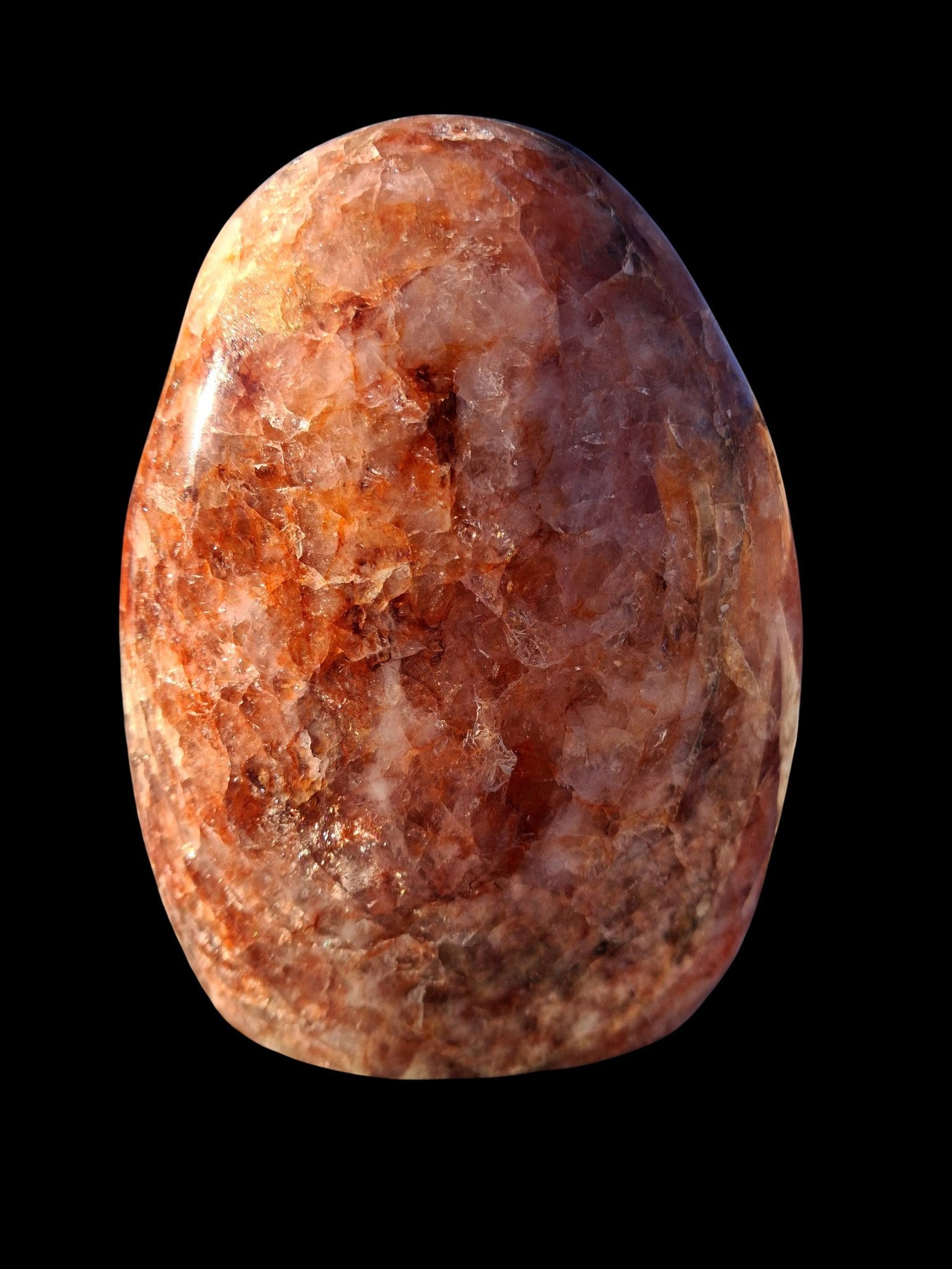 Fire Quartz Freeform | Polished Hematoid Quartz | 2.099 lb