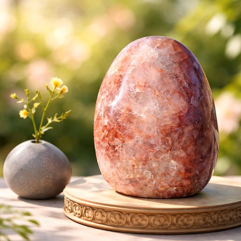 Fire Quartz Freeform | Polished Hematoid Quartz | 2.099 lb