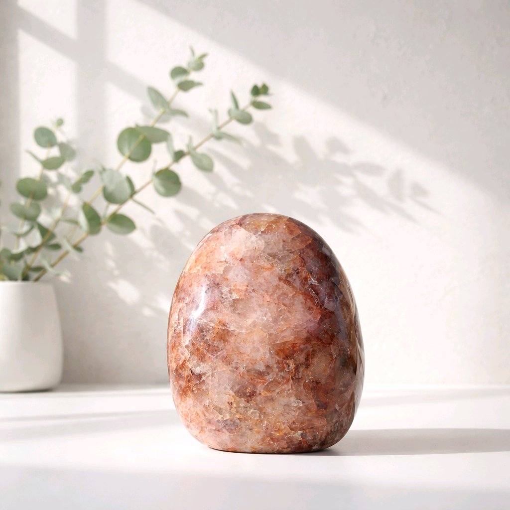 Fire Quartz Freeform | Polished Hematoid Quartz | 2.099 lb