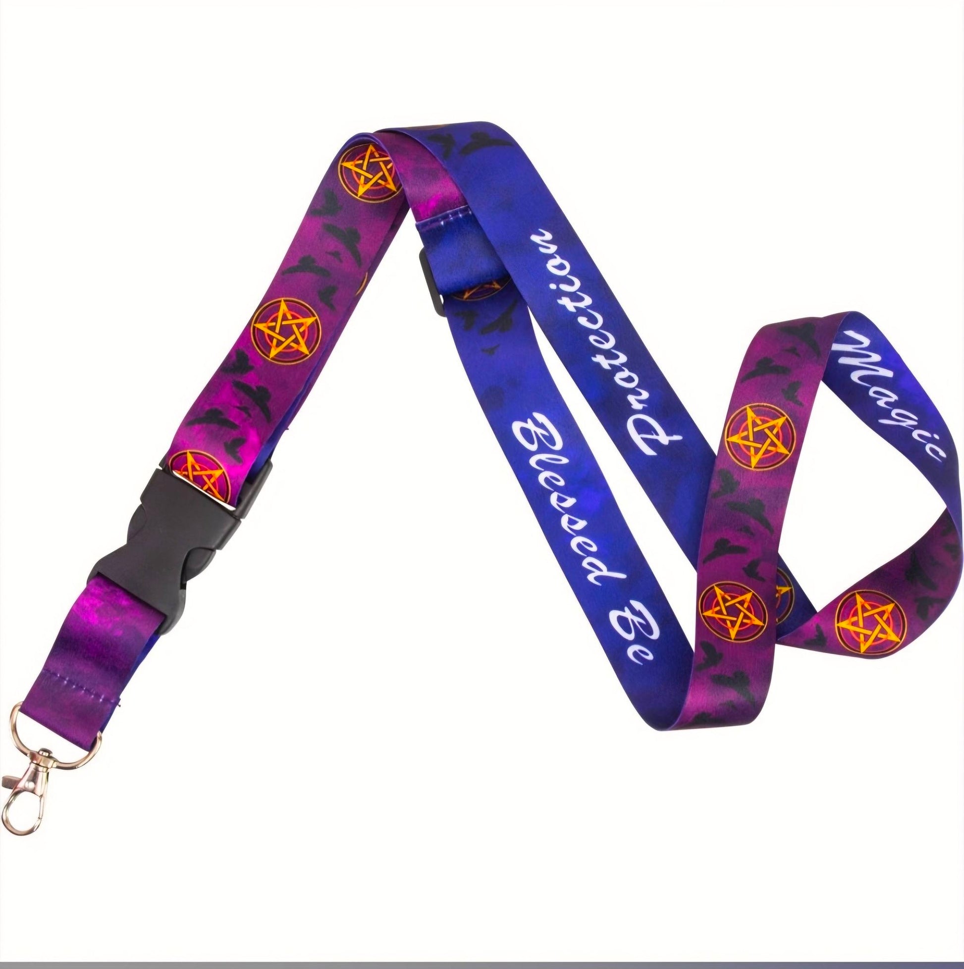 Sacred Symbol Spiritual Lanyard – Chakra, Moon Phases, Triple Moon, Runes, Celtic, Pentacle & More | Mystical Wearable Talisman