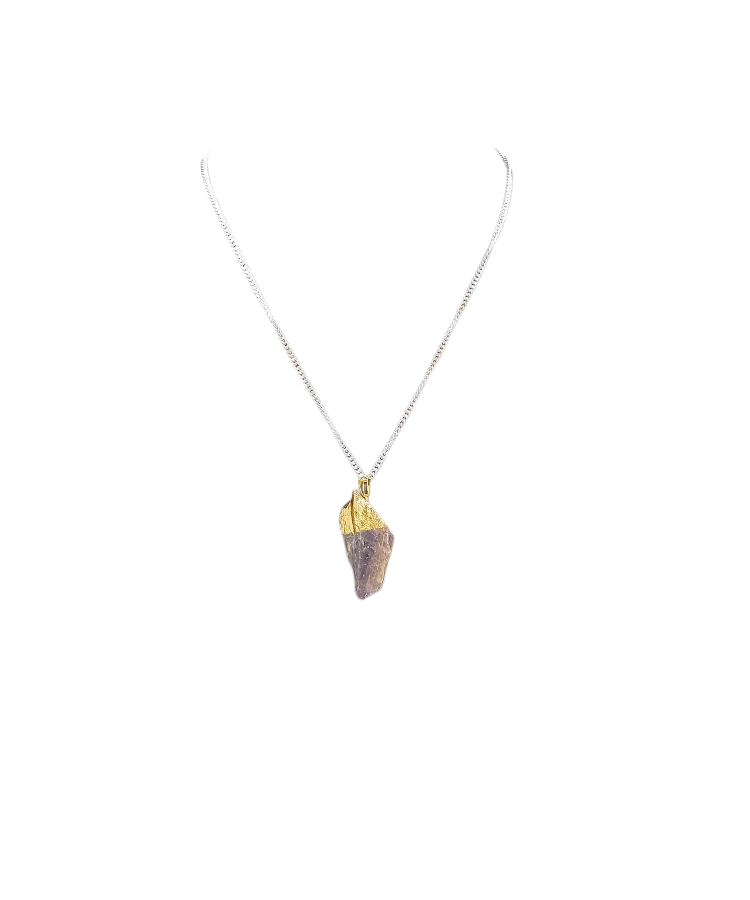 Gemstone Pendant Electroplated- Choose Your Stone (Selenite, Amethyst & More)