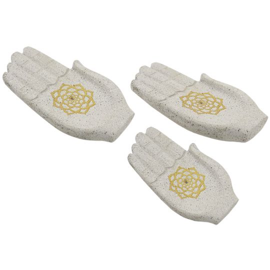 Golden Lotus Hand Incense Holder – Eco-Friendly Recycled Resin | Altar, Meditation & Sacred Space Décor