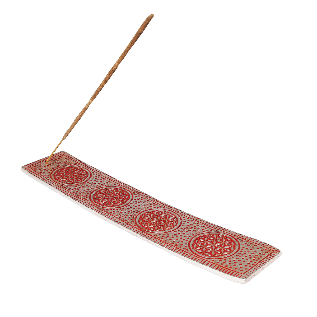 Aluminium Incense Stick Holder 10" | Choose Your Design | 7 Chakra or Flower of Life