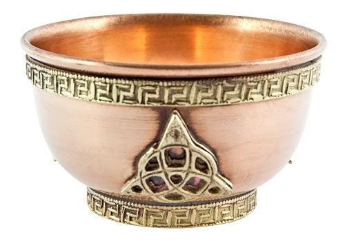 Triquetra Copper Offering Bowl | Altar Smudge Pot | 3" Handmade in India