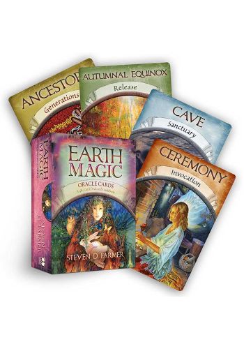 Earth Magic Oracle Cards By Steven Farmer 48 Cards W/Guidebook In Original Box Authentic