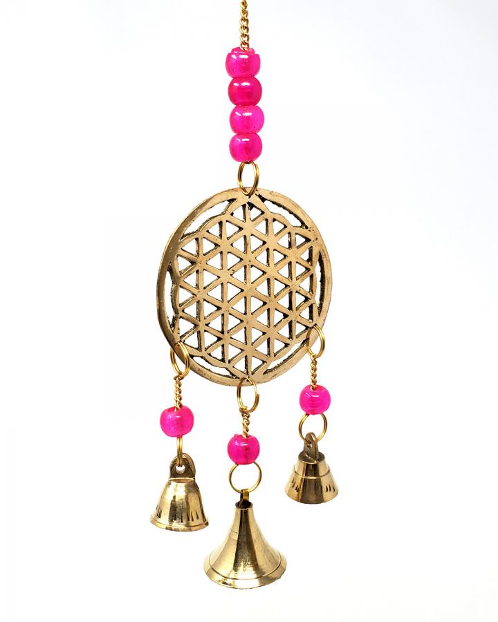 Flower of Life Brass Wind Chime 10" High