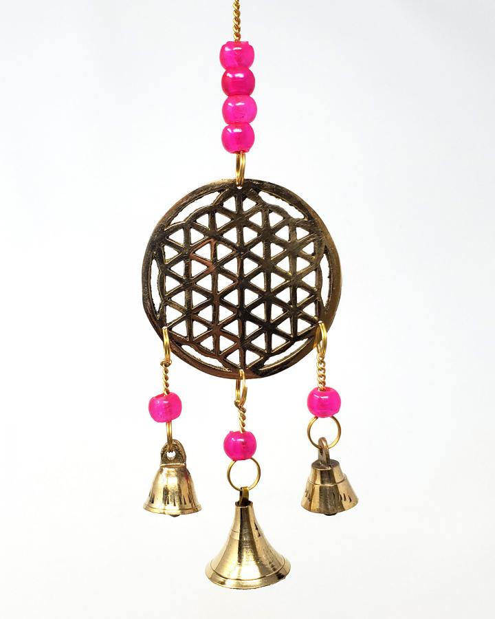 Flower of Life Brass Wind Chime 10" High