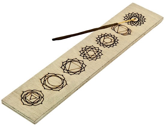 Seven Chakra Incense Stick Burner - 10"L, 2"W Incense Ash Catcher Burner