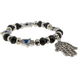 Evil Eye Fatima Hand Protection Bracelet | Hamsa Glass Bead Bracelet