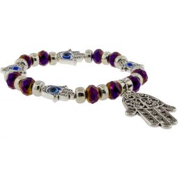 Evil Eye Fatima Hand Protection Bracelet | Hamsa Glass Bead Bracelet