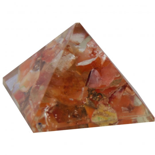 Orgone Resin Pyramid – Jasper, Carnelian, Amethyst, Lapis & More | Chakra Healing, EMF Protection & Energy Balancing